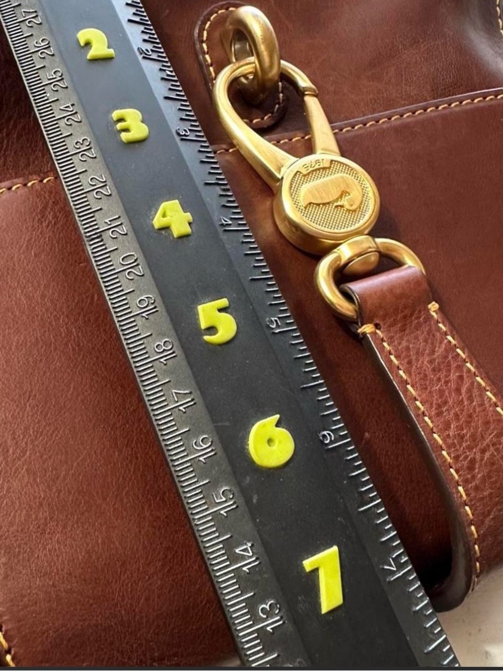 Florentine Leather Dooney & Bourke Patina Brown Crossbody Bag with Gold Hardware - Picture 8 of 8